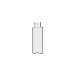 100ml Clear PET Square Bottle, 20/410 Neck
